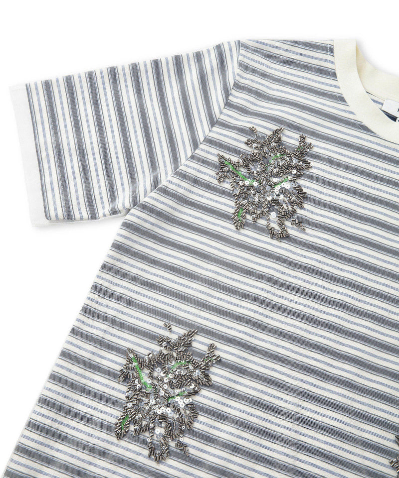Ipekyol Sequined Tulle Mix T-Shirt Navy