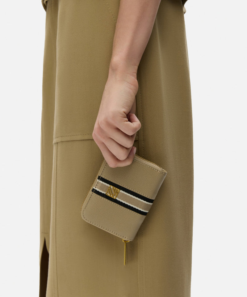 Ipekyol Contrast Striped Wallet Beige