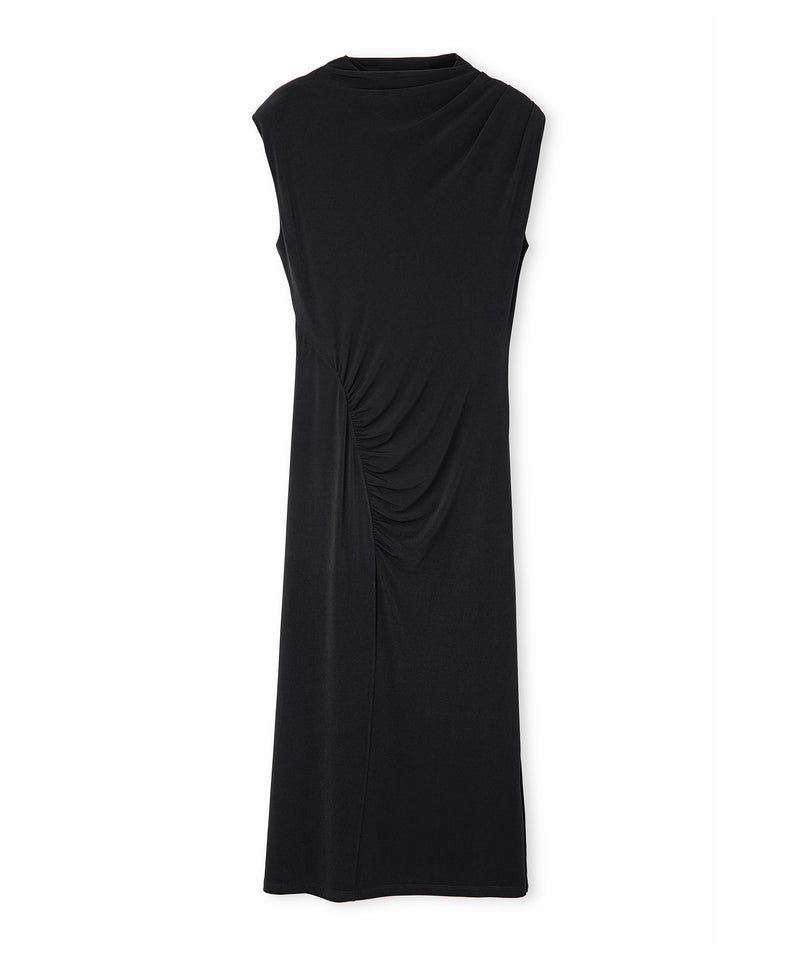 Ipekyol High Collar Draped Dress Black