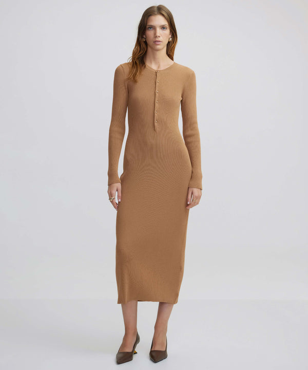 Ipekyol Cutout Knit Dress Camel