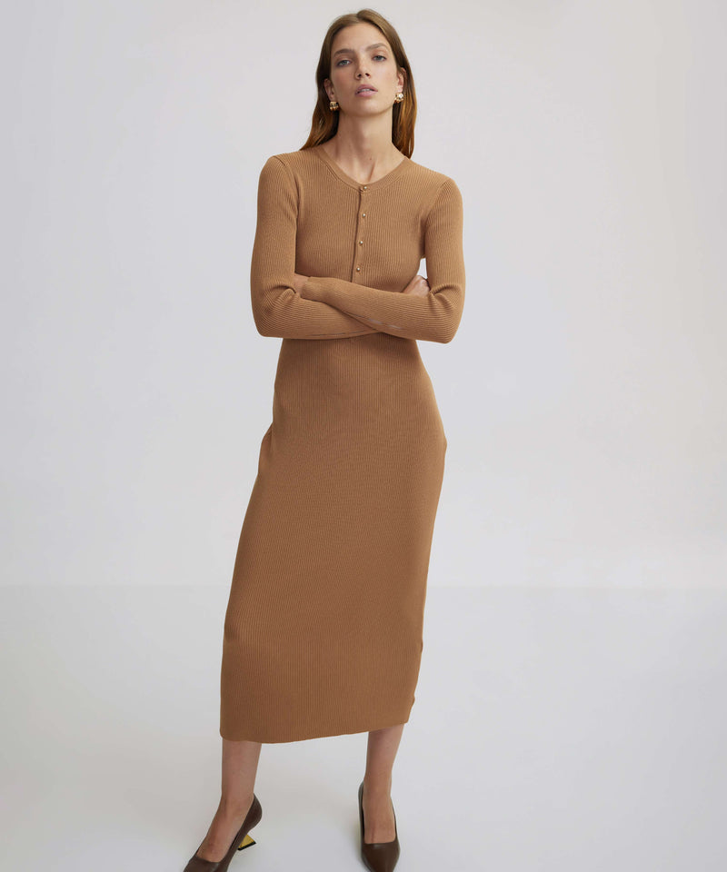 Ipekyol Cutout Knit Dress Camel