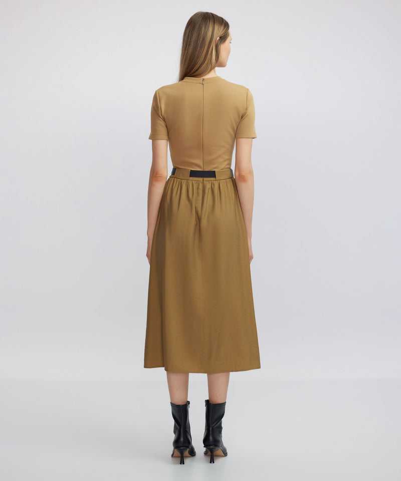 Ipekyol Fabric Mix Midi Dress Natural