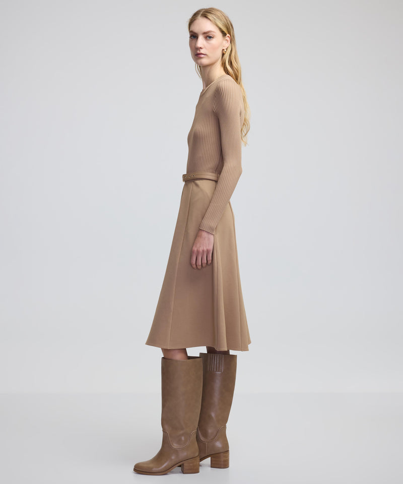 Ipekyol Knitwear Mix Belted Dress Natural