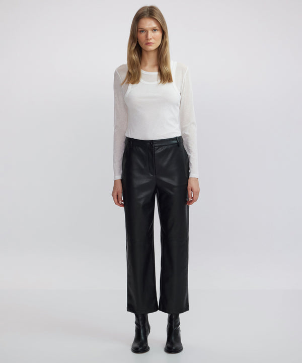 Ipekyol Leather Look Trousers Black