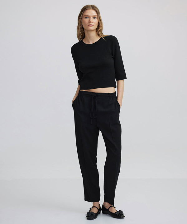 Ipekyol Knitted Wide Leg Fit Trousers Black