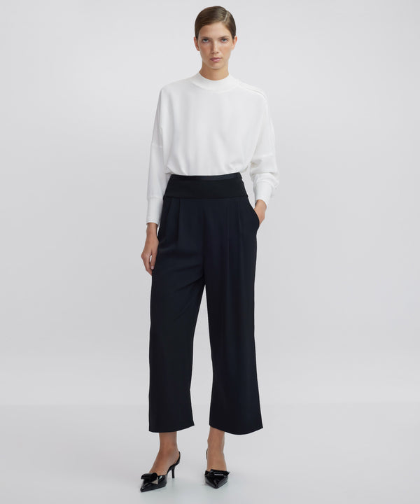 Ipekyol Ribana Mix Wide Leg Fit Trousers Black