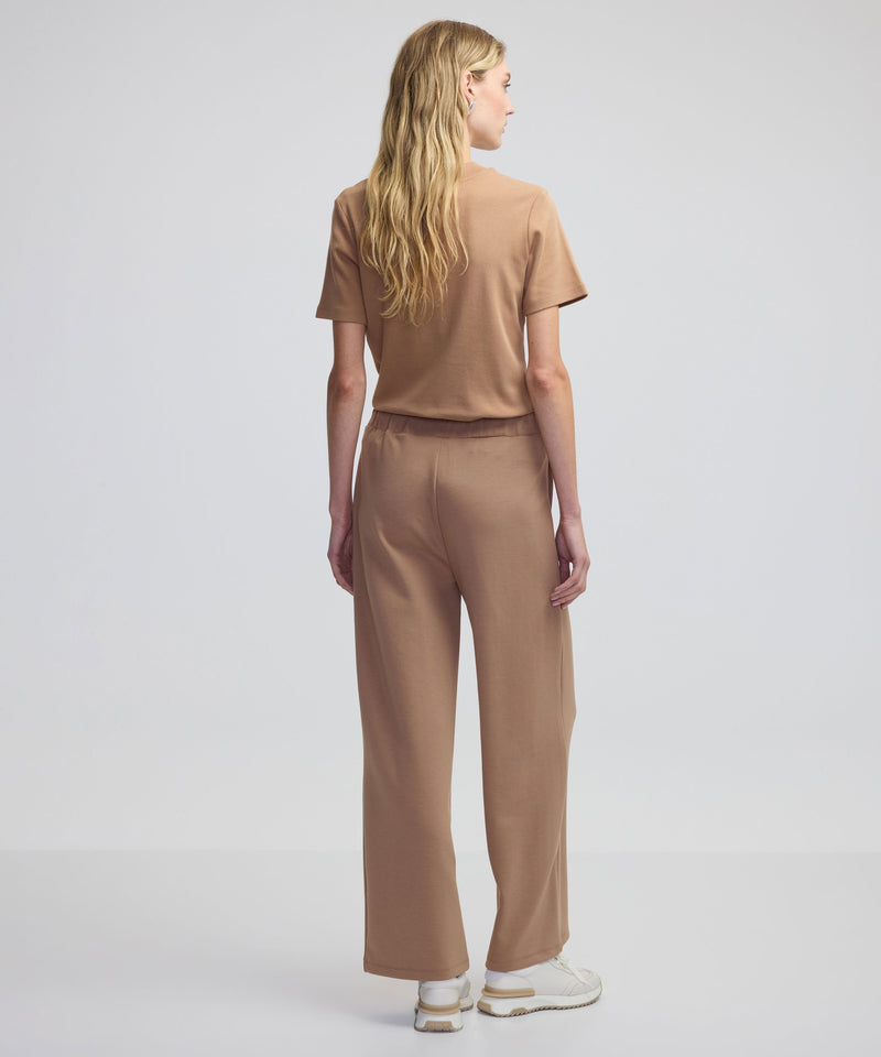 Ipekyol Ribbed Wide Leg Fit Trousers Natural