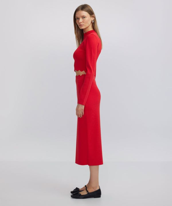 Ipekyol Straight Cut Knit Skirt Red