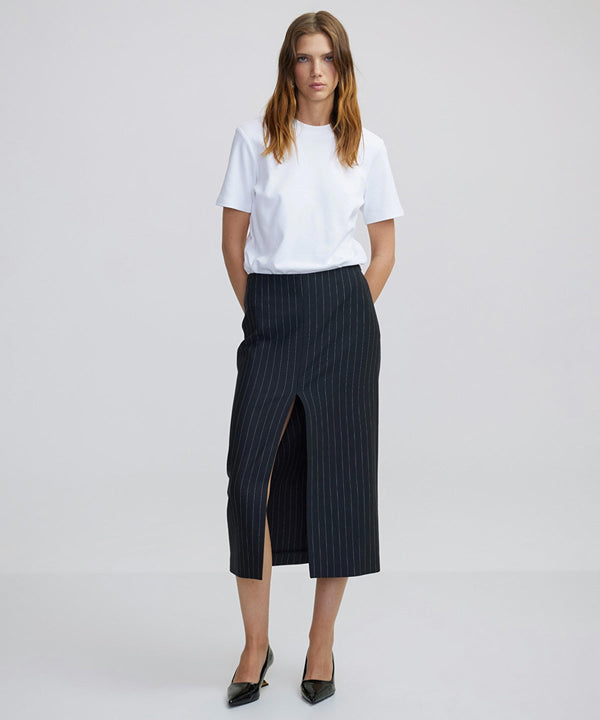 Ipekyol Striped Pattern Midi Skirt Anthracite