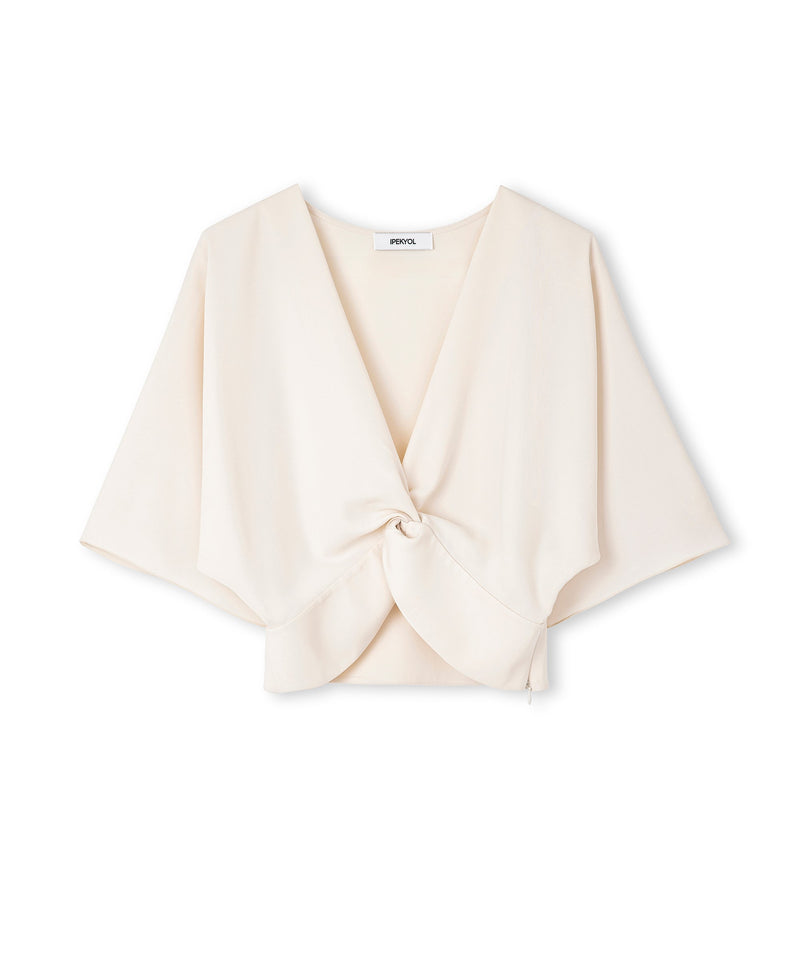 Ipekyol Twisted Crop Blouse Off White