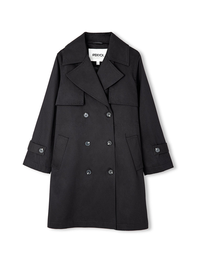 Ipekyol Buttoned Wide Collar Trench Coat Black