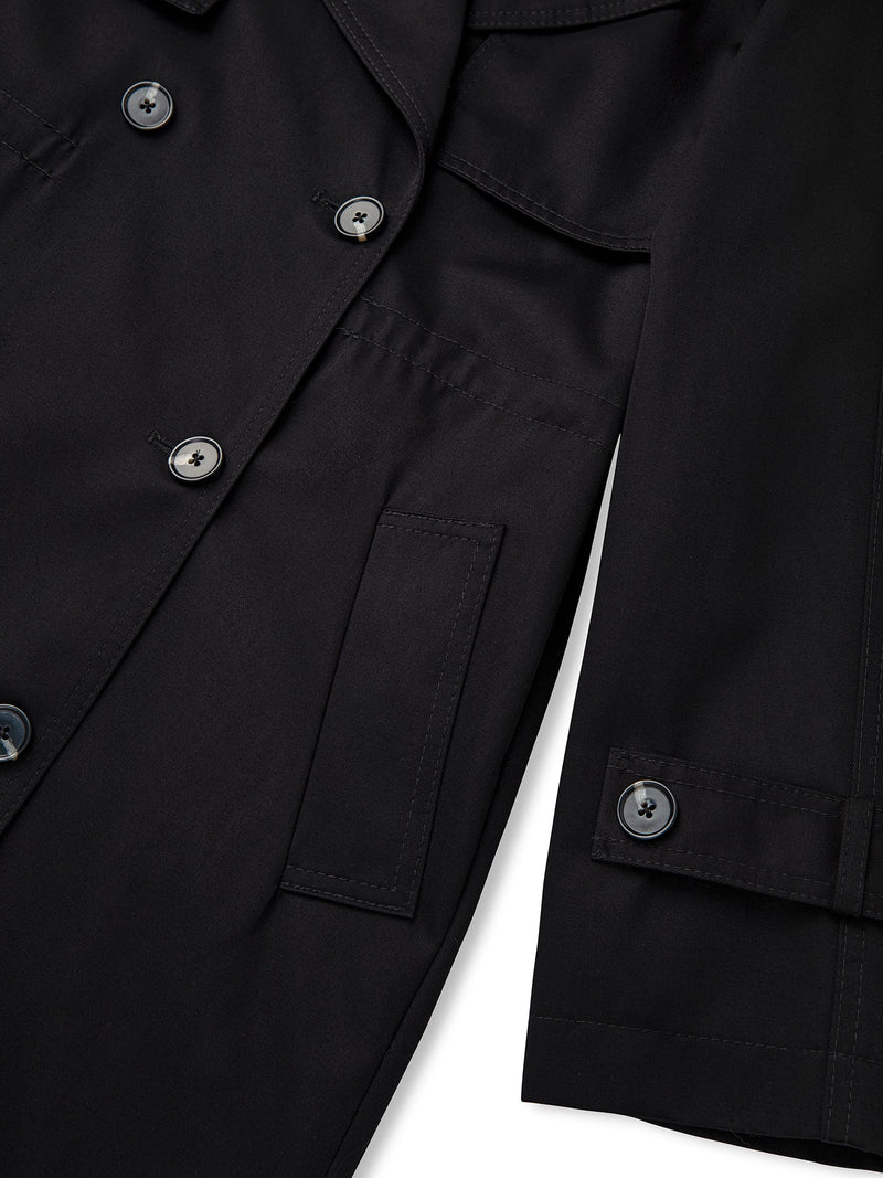 Ipekyol Buttoned Wide Collar Trench Coat Black