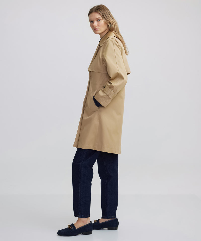 Ipekyol Buttoned Wide Collar Trench Coat Natural