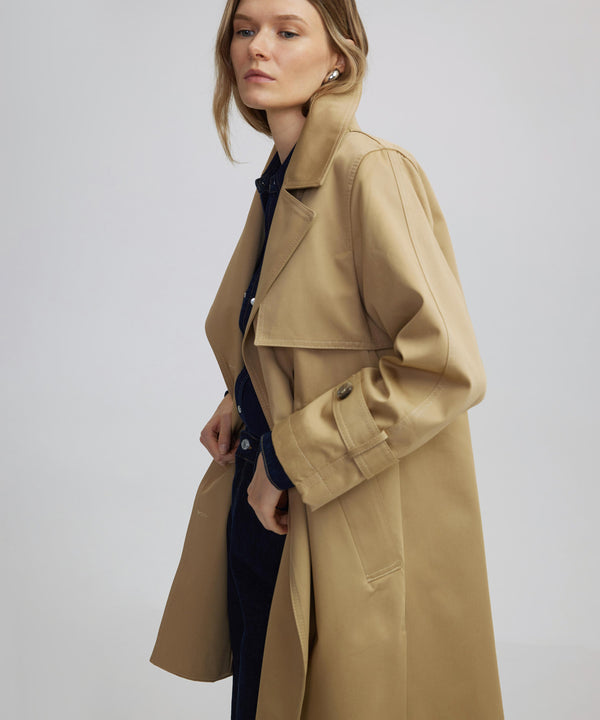 Ipekyol Buttoned Wide Collar Trench Coat Natural