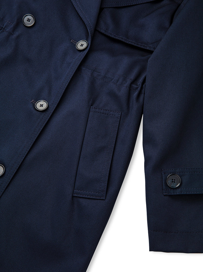 Ipekyol Buttoned Wide Collar Trench Coat Navy