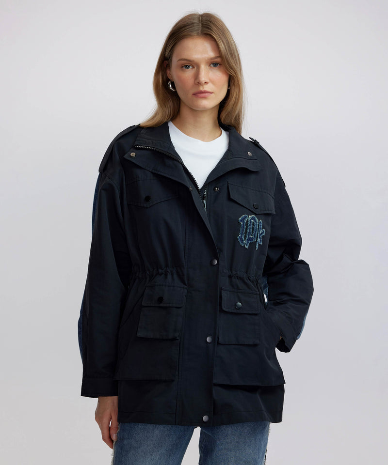 Ipekyol Denim Mix Coat Black