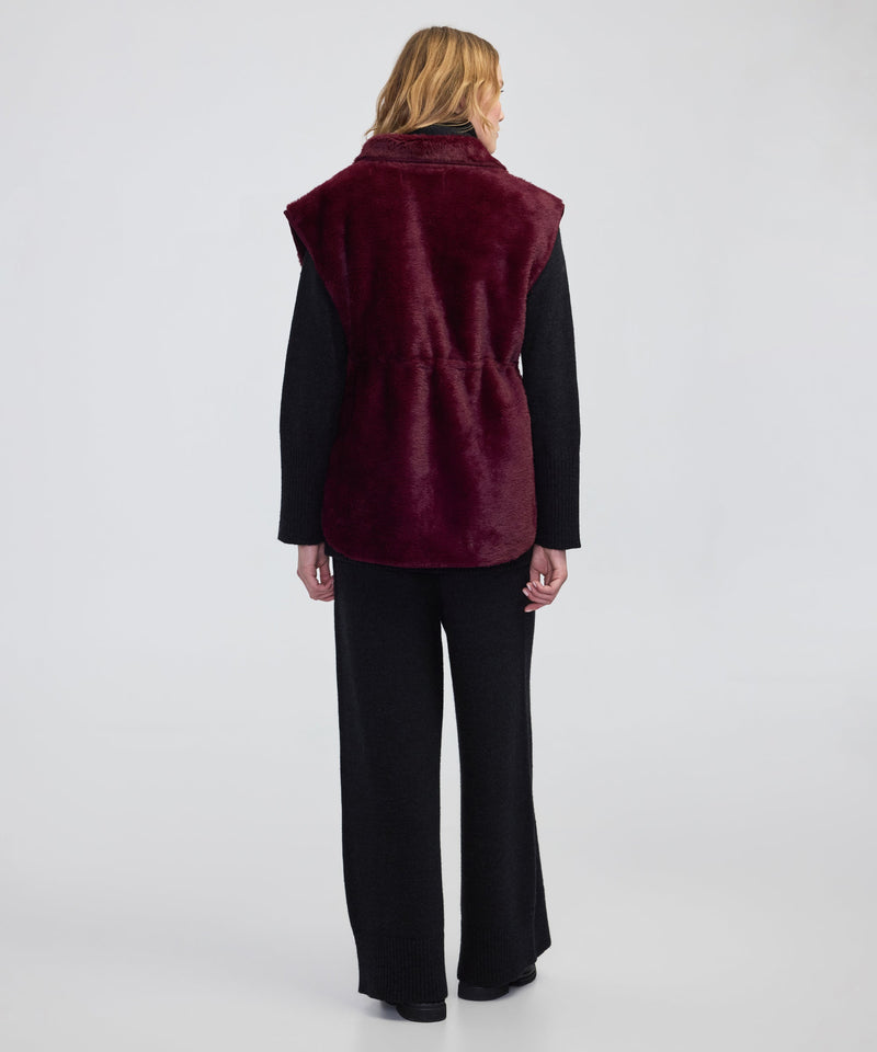 Ipekyol Faux Fur Vest Bordoux