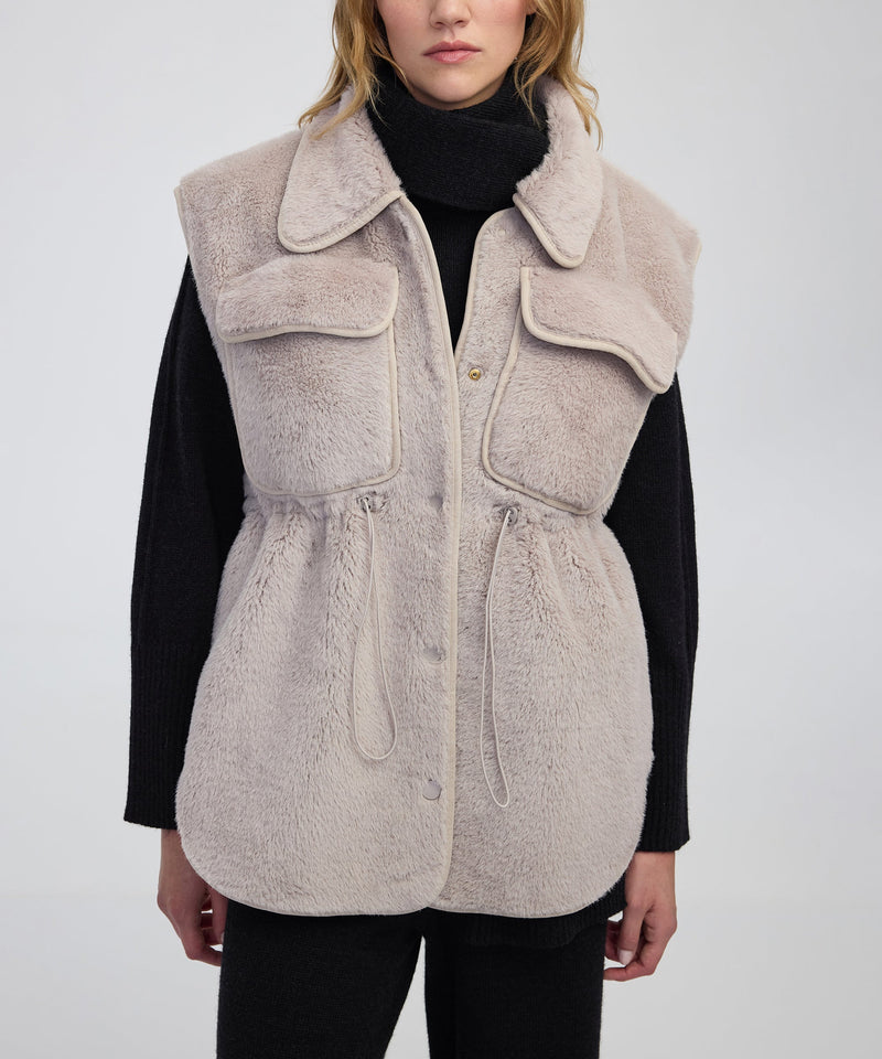Ipekyol Faux Fur Vest Light Grey