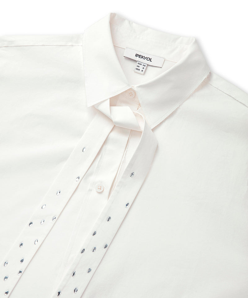 Ipekyol Hotfix Printed Poplin Shirt White