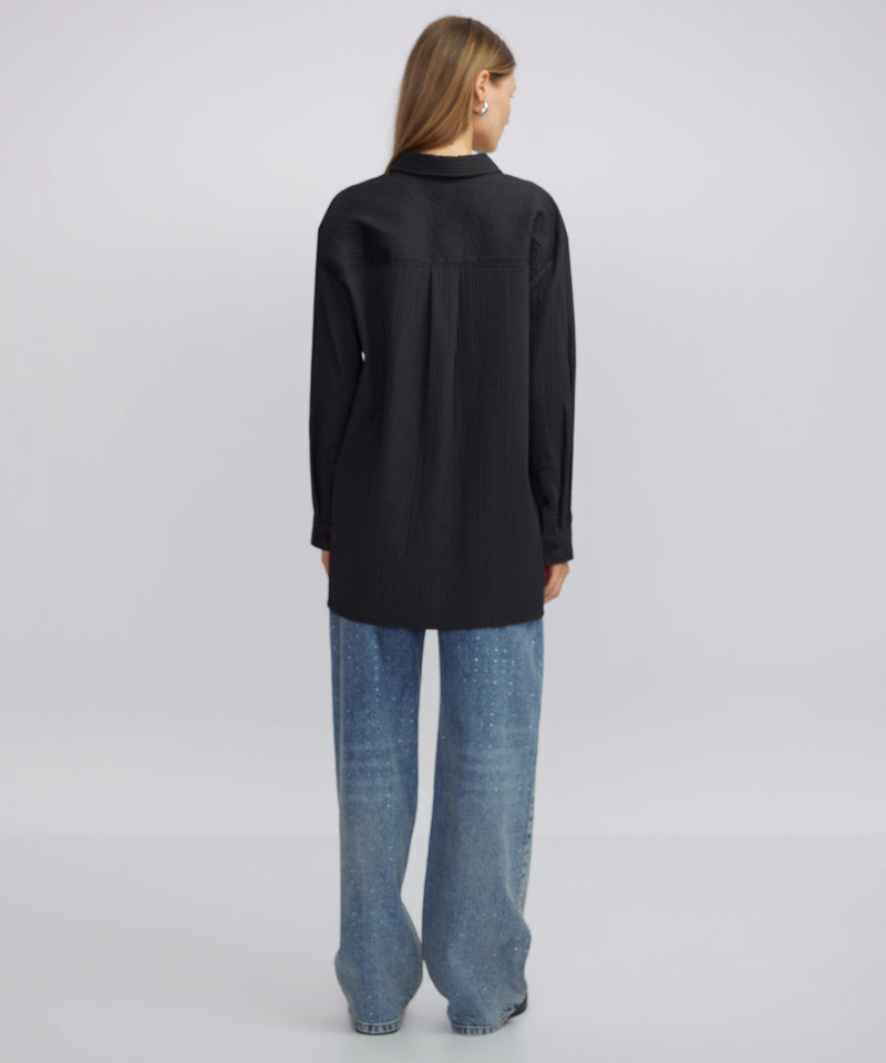 Ipekyol Textured Oversize Shirt Black