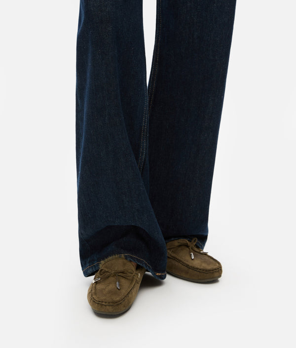 Ipekyol Plush Garnished Bow Loafer Khaki