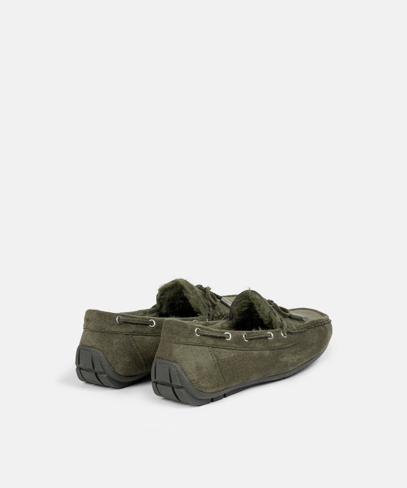Ipekyol Plush Garnished Bow Loafer Khaki