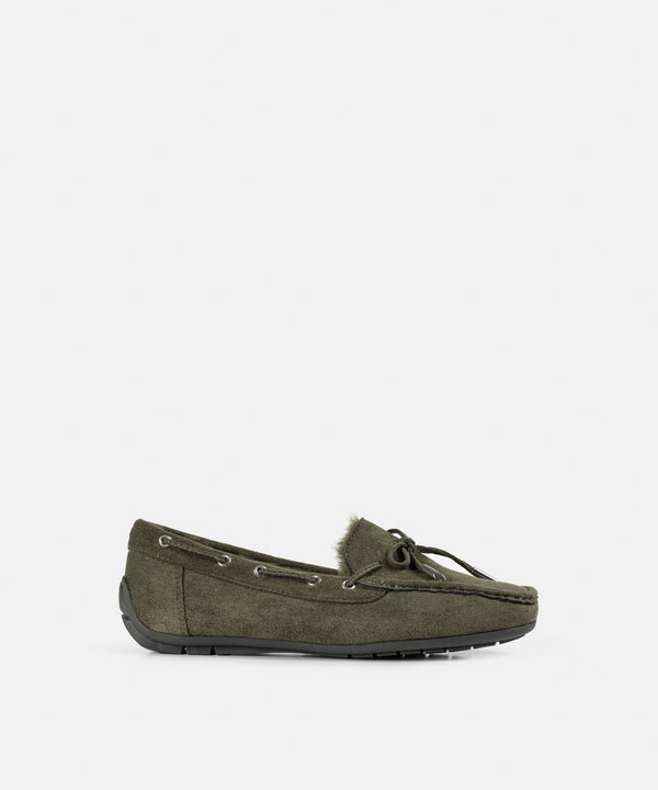 Ipekyol Plush Garnished Bow Loafer Khaki