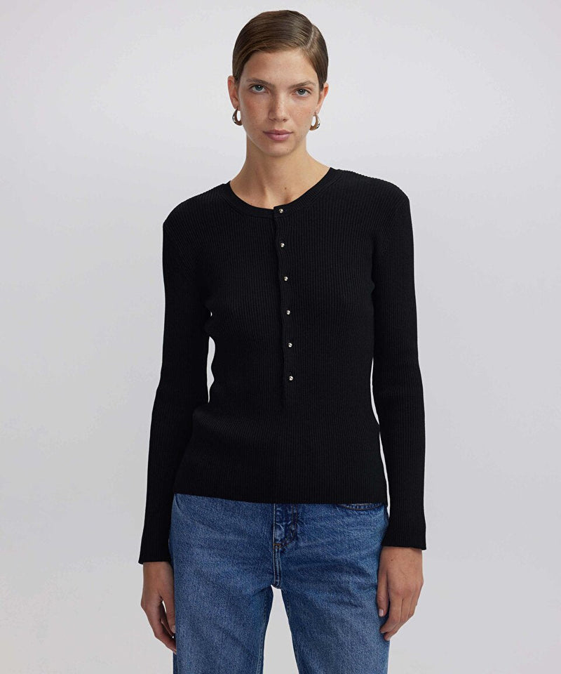 Ipekyol Metal Buttoned Cutout Sweater Black