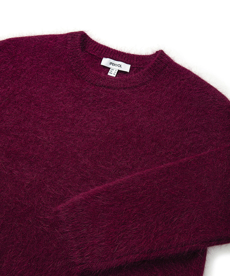 Ipekyol Angora Wool Plush Sweater Bordoux