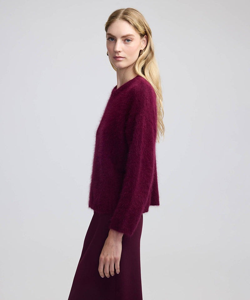 Ipekyol Angora Wool Plush Sweater Bordoux