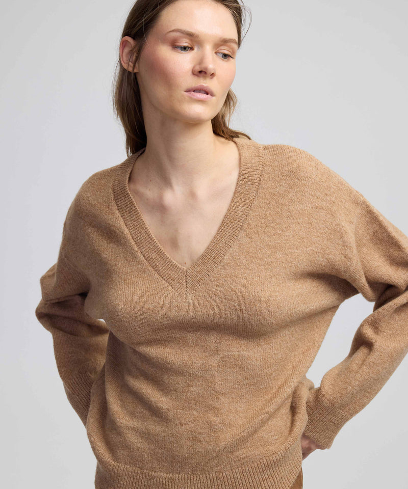 Ipekyol V-Neck Basic Knitwear Camel