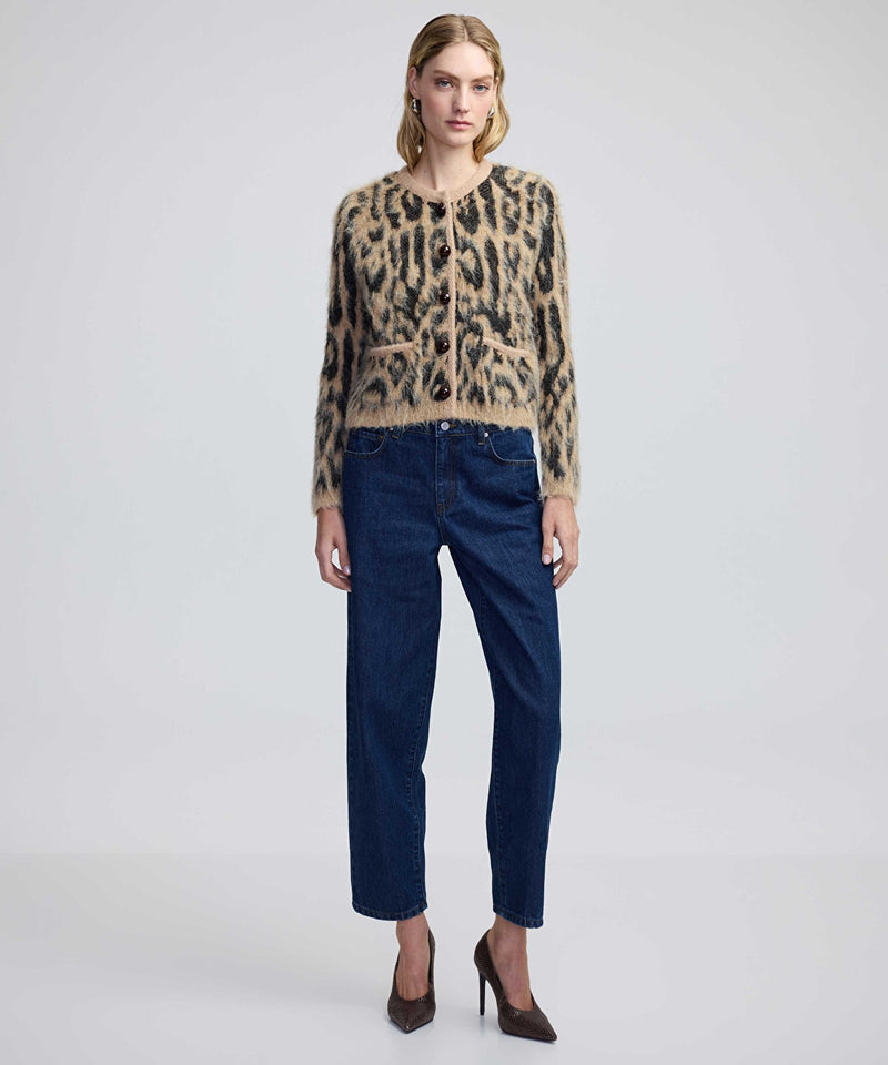 Ipekyol Leopard Jacquard Cardigan Brown