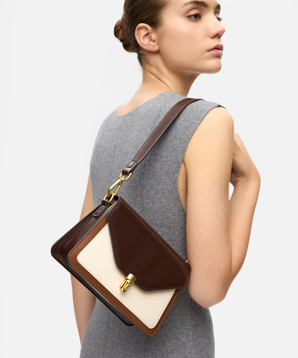 Ipekyol Colorblock Bag With Metal Buckle Brown