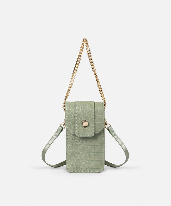 Ipekyol Crocodile Skin Pattern Mini Bag Green