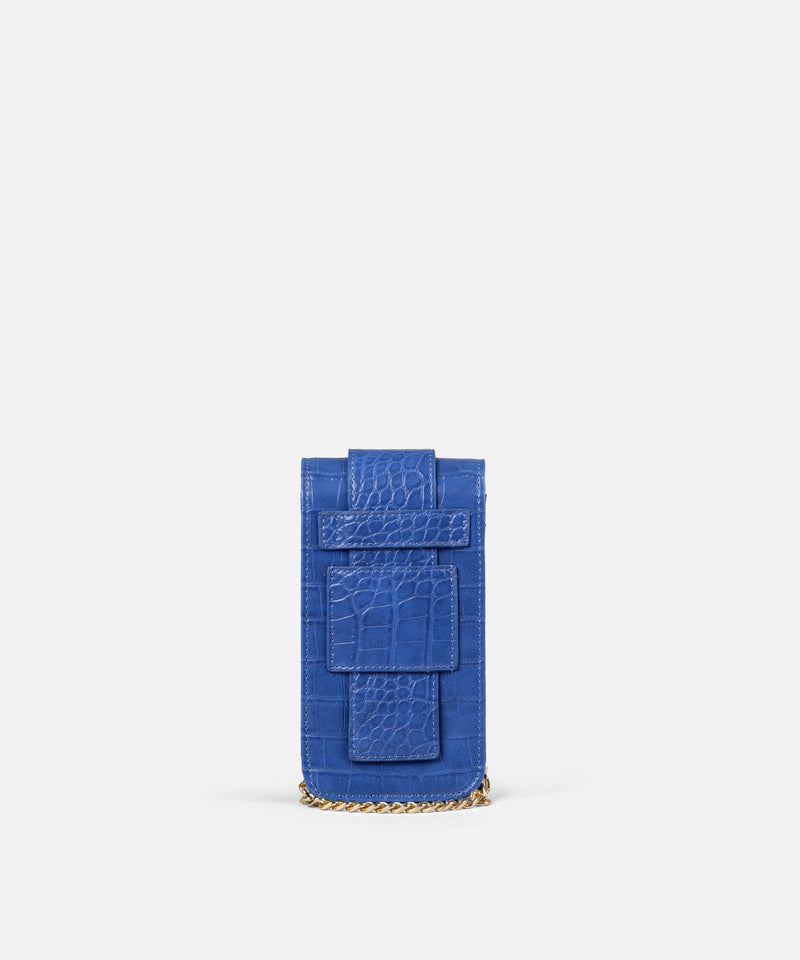 Ipekyol Crocodile Skin Pattern Mini Bag Blue