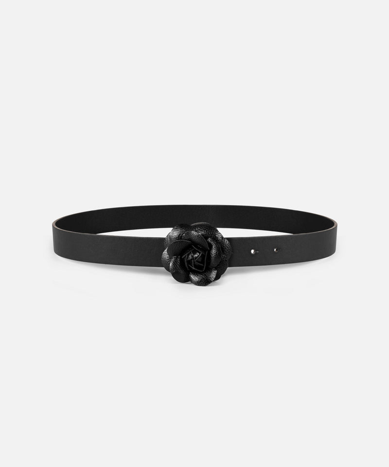 Ipekyol Flower Buckle Belt Black