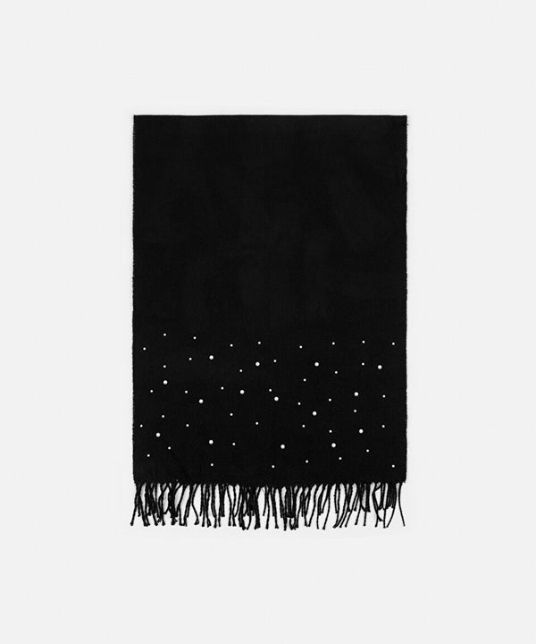 Ipekyol Faux Pearl Embroidered Shawl Black