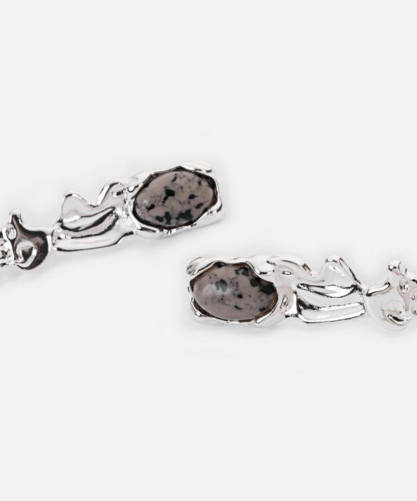 Ipekyol Stone Amorphous Earrings Silver