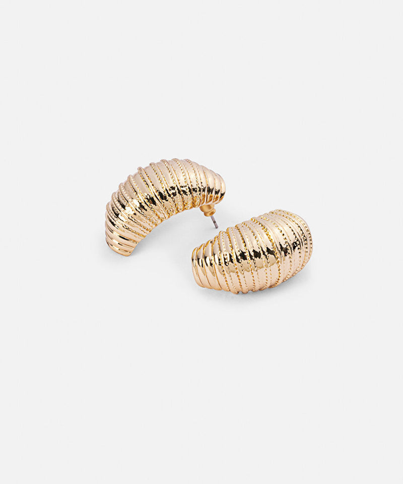 Ipekyol Textured Metal Earrings Gold