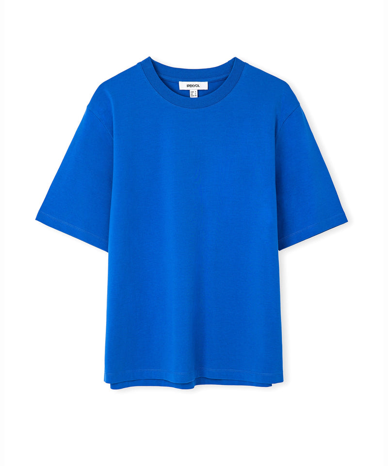 Ipekyol Round Neck Basic T-Shirt Blue