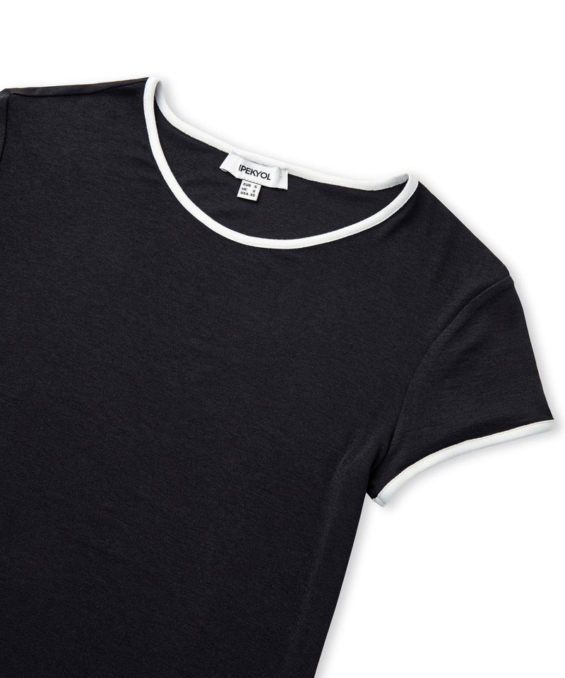 Ipekyol Contrast Piping T-Shirt Black