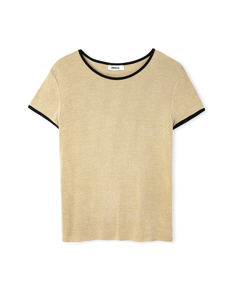 Ipekyol Contrast Piping T-Shirt Natural