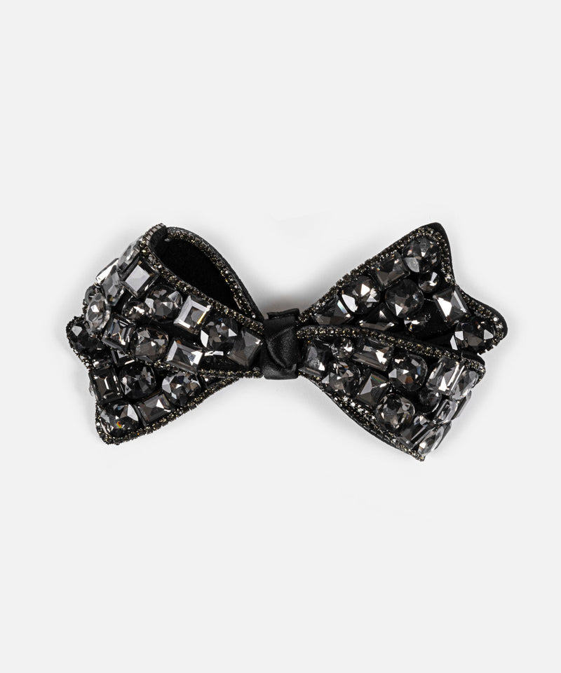 Ipekyol Shiny Stone Bow Hair Accessory Black