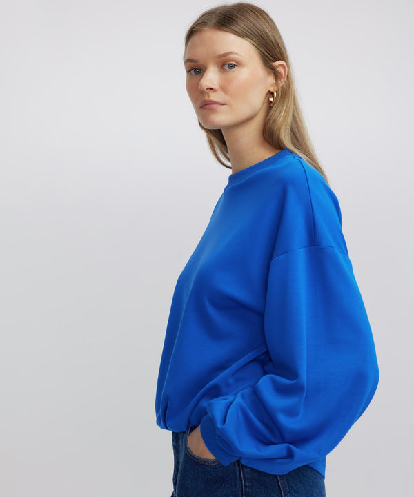 Ipekyol Draped Balloon Sleeve Sweatshirt Blue