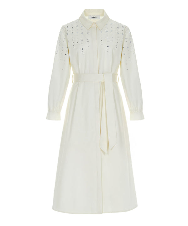Ipekyol Embellished Poplin Dress Ecru
