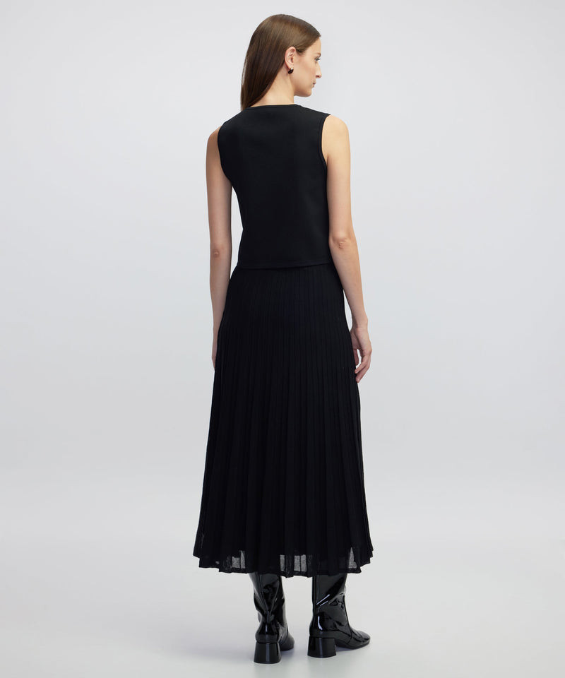 Ipekyol Pleated Knit Midi Dress Black