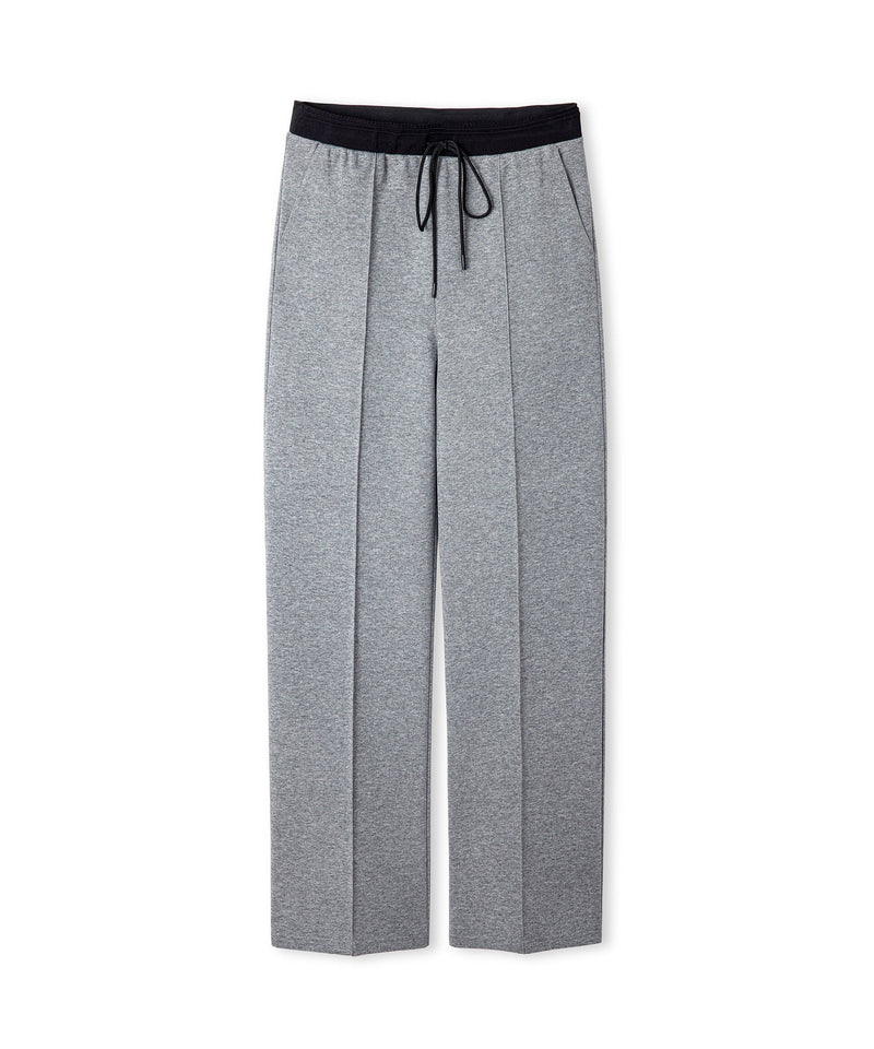 Ipekyol Mixed Media Color-Block Trousers Grey Melange