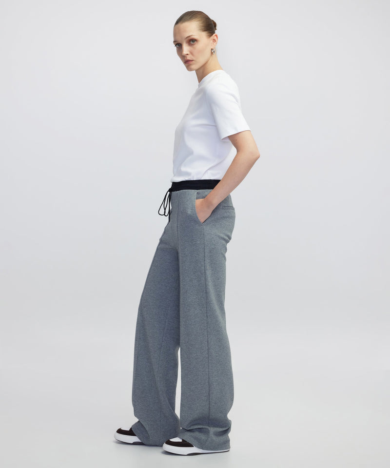 Ipekyol Mixed Media Color-Block Trousers Grey Melange