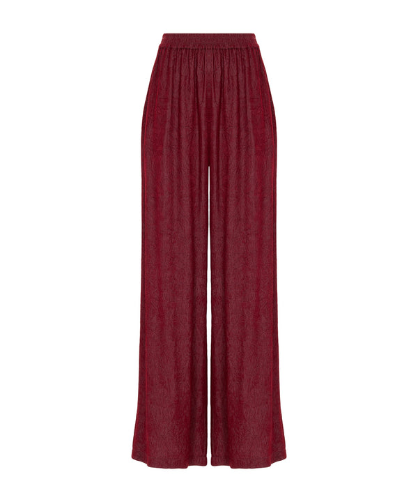 Ipekyol Textured Wide-Leg Trousers Bordoux