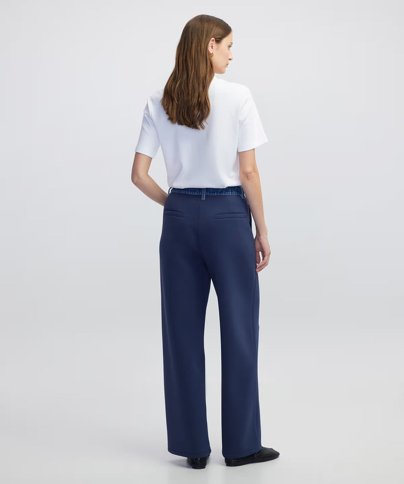Ipekyol Denim-Trimmed Trousers Navy